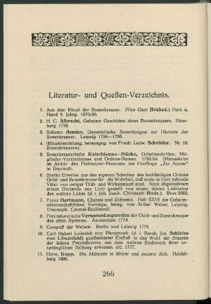 Literatur- und Quellen-Verzeichnis.