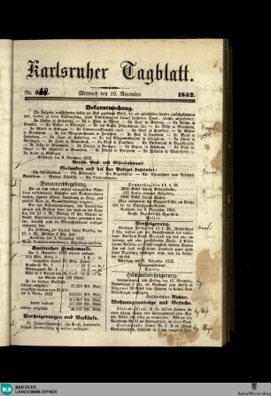 Karlsruher Tagblatt, [No. 301]