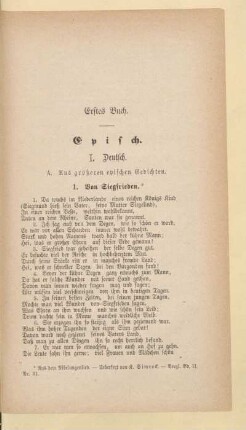 A. Aus größeren epischen Gedichten