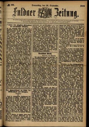 Ausgabe vom Donnerstag, den 26. September 1889.