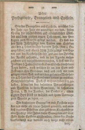 Ueber Predigttexte, Evangelien und Episteln.