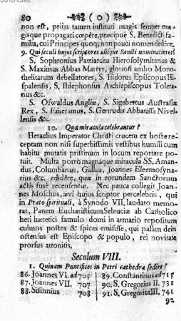 Seculum VIII. [Das achte Jahr-Hundert]