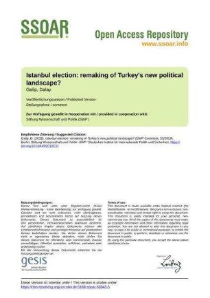 Istanbul election: remaking of Turkey's new political landscape?
