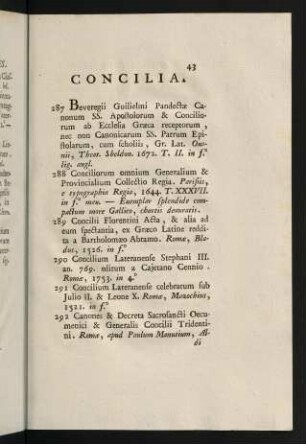 43-52, Concilia