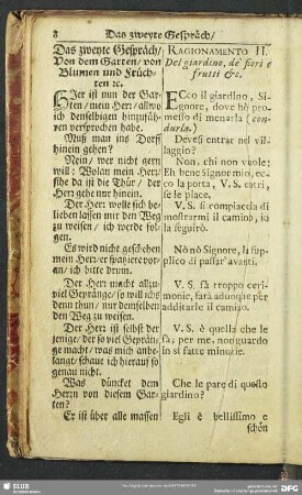 Das zweyte Gespräch, Von dem Garten, von Blumen und Früchten [et]c.