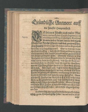 Gründliche Antwort auff die Fünffte Hauptursach.