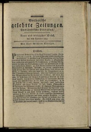 Neun und vierzigstes Stück, den 7ten December 1793.