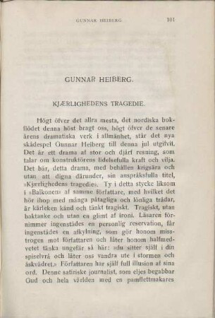 Gunnar Heiberg. Kjærlighedens Tragedie.
