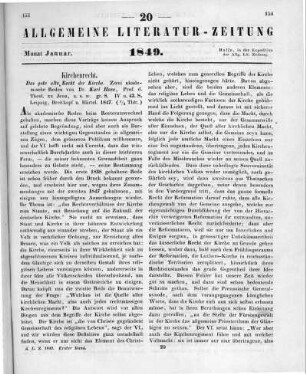 Hase, K. A.: Das gute alte Recht der Kirche. Zwei academische Reden. Leipzig: Breitkopf & Härtel 1847