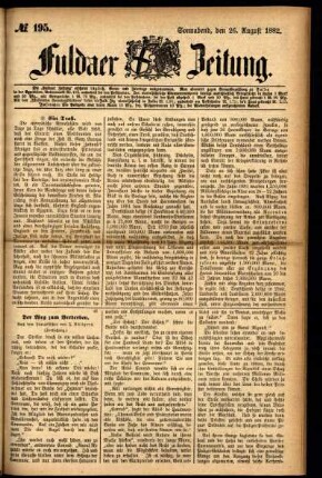 Ausgabe vom Samstag, den 26. August 1882.