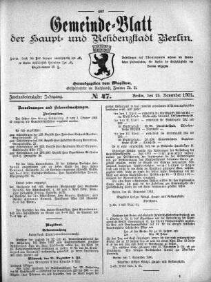 1901,47: No. 47, 24. November 1901
