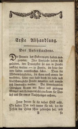 Erste Abhandlung. Der Auferstandene.