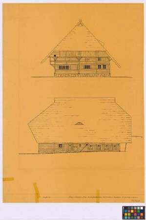 Fischbach bei Neuhäuser (Landkreis Freiburg): Bläsi-Christelehof [Bläsichristenhof]. Haupthaus (Giebel-Ansicht, Seiten-Ansicht)