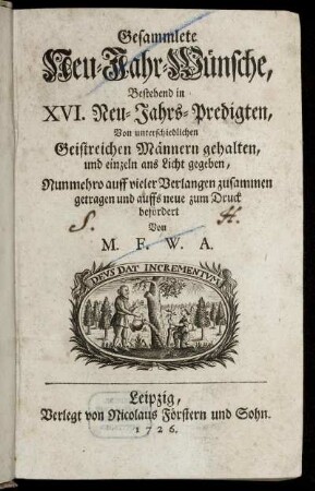 [T.1]: Gesammlete Neu-Jahr-Wünsche. [Erster Theil]
