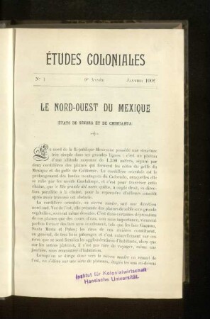 Le Nord-Ouest Du Mexique.
