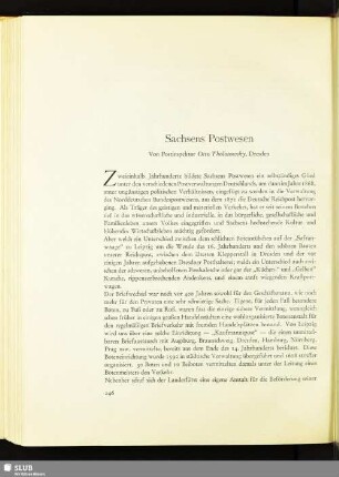 Sachsens Postwesen