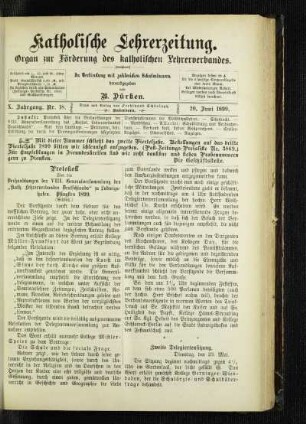 Protokoll über die Verhandlungen der VIII. Generalversammlung des "Kath. Lehrerverbandes Deutschlands" zu Ludwigshafen : Pfingsten 1899 ; (Schluß)