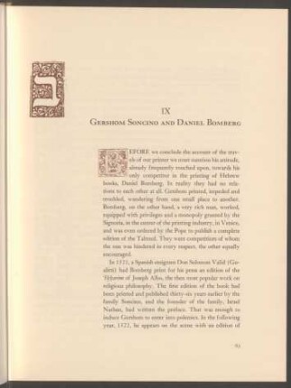 IX. Gershom Soncino and Daniel Bomberg
