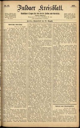 Ausgabe vom Samstag, den 25. August 1877.
