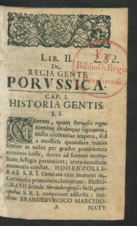 Cap. I. Historia Gentis.