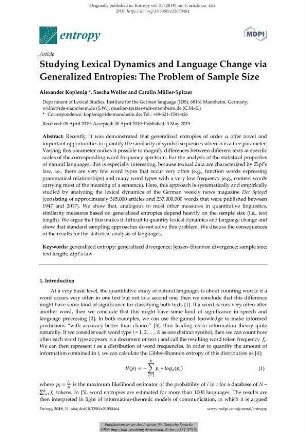 Studying Lexical Dynamics and Language Change via Generalized Entropies: The Problem of Sample Size
