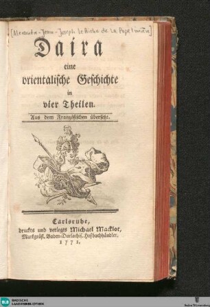 Daira : eine orientalische Geschichte in 4 Theilen