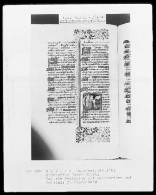 Breviarium Petri Mileti — Initiale C, darin Chorgesang, Folio 48verso