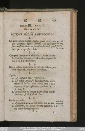 Membrum VI. De Actione Finium Regundorum.