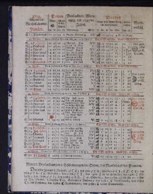 1799. Allgemeiner Reichskalender. Junius.