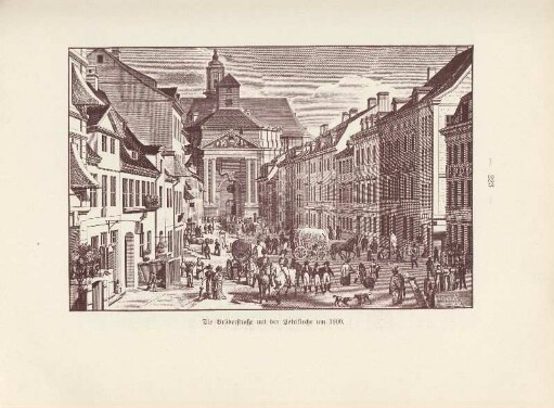 Die Brüderstraße mit der Petrikirche um 1800