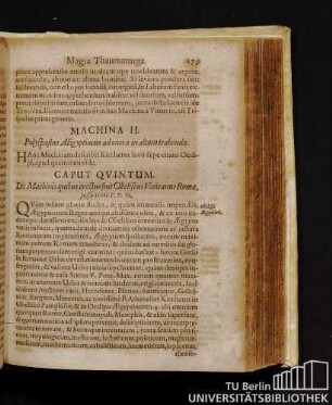 Caput Qvintum [sic!]. De Machinis quibus erectus fuit Obeliscus Vaticanus Romae, jussu Sixti V. P. M.