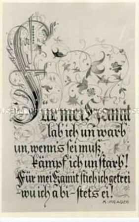 Postkarte mit erzgebirgischem Spruch