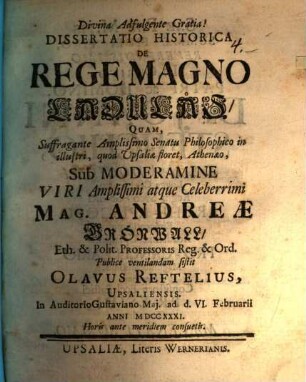 Diss. hist. de rege magno Ladulås