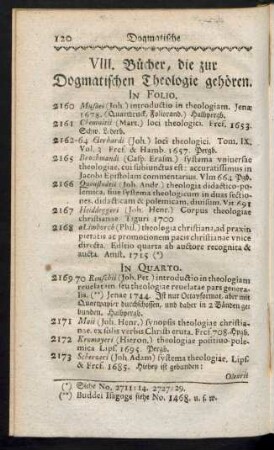 VIII. Bücher, die zur Dogmatischen Theologie gehören