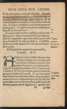 De legitima agnatorum tutela. Titulus XV.