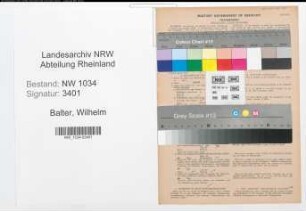 Entnazifizierung Wilhelm Balter , geb. 13.04.1913 (Feldwebel)