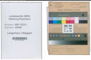 Entnazifizierung Hildegard Langerhans , geb. 27.11.1909 (Fuersorgerin)