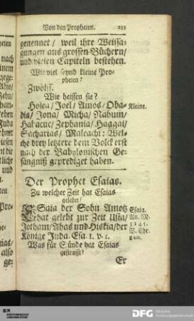 Der Prophet Esaias.