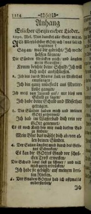 Anhang Etlicher Geistreicher Lieder.