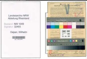 Entnazifizierung Wilhelm Oepen , geb. 01.11.1897 (Haendler)