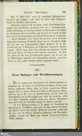 13. Neue Anlagen und Verschönerungen