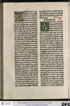 Zelius war czuo Rom gewaltig zuo des zeiten do was ein ritter der ritte uberlannde und kam zuo einem creicz das an was geschriben an yegklicher seiten...