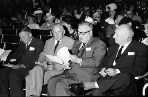 13. Tagung 1963 Medizin; Eröffnung Lindau 1.7.63: Paul H. Müller, Adolf Butenandt, Forssmann, Cornelius J. F. Heymans