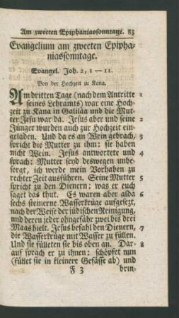 Evangelium am zweeten Epiphaniassonntage