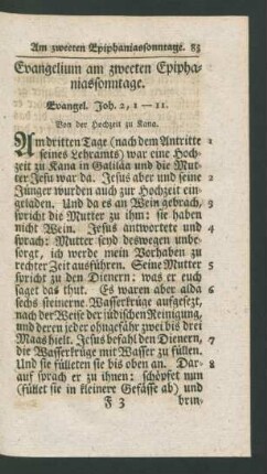 Evangelium am zweeten Epiphaniassonntage
