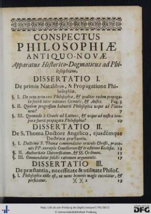 Conspectus Philosophiae Antiquo-Novae.