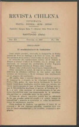 Chile-Perú - El establecimiento de Embajadas