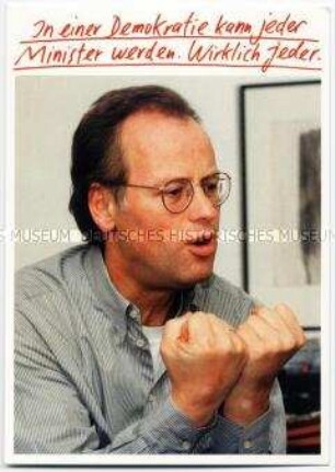Satirische Postkarte zu Rudolf Scharping