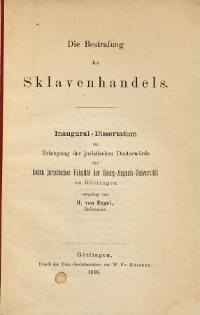 Die Bestrafung des Sklavenhandels