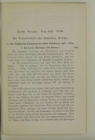 Zweite Periode. Von 843-1056. Die Vorherrschaft des deutschen Reiches